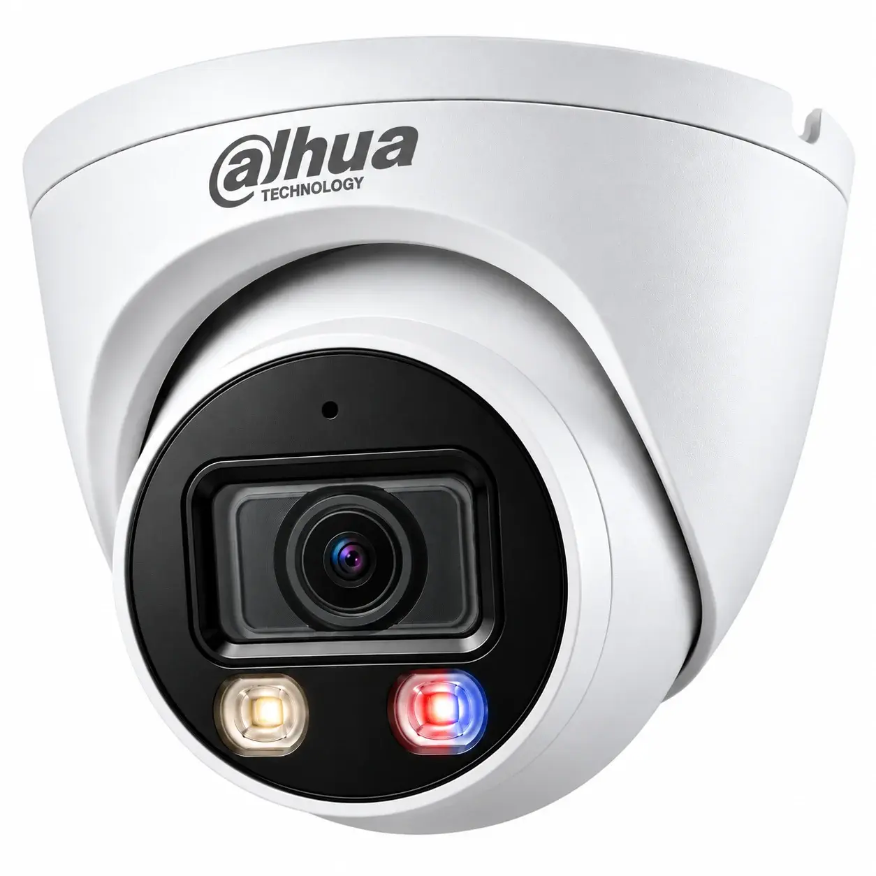 Dahua turret camera with red and blue warning lights