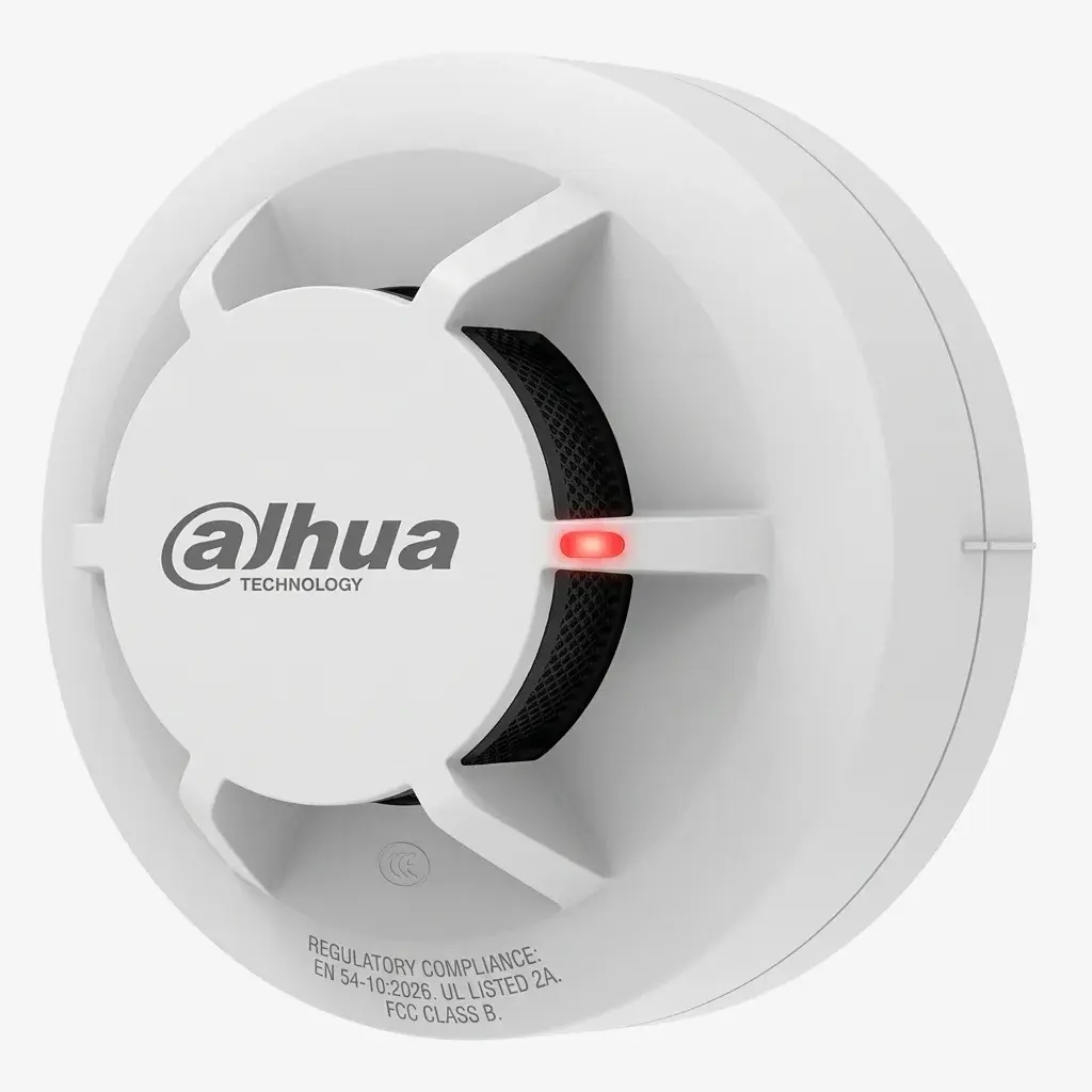Dahua white smoke detector with red LED